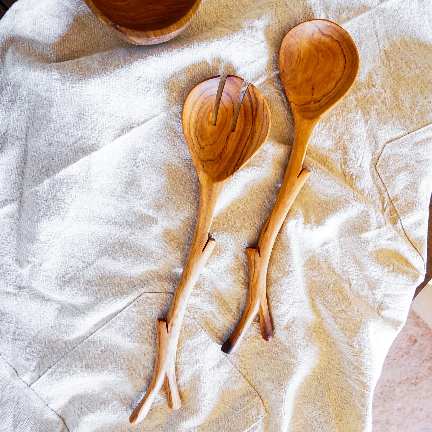 Branch Handle Wood Serving Utensils Set