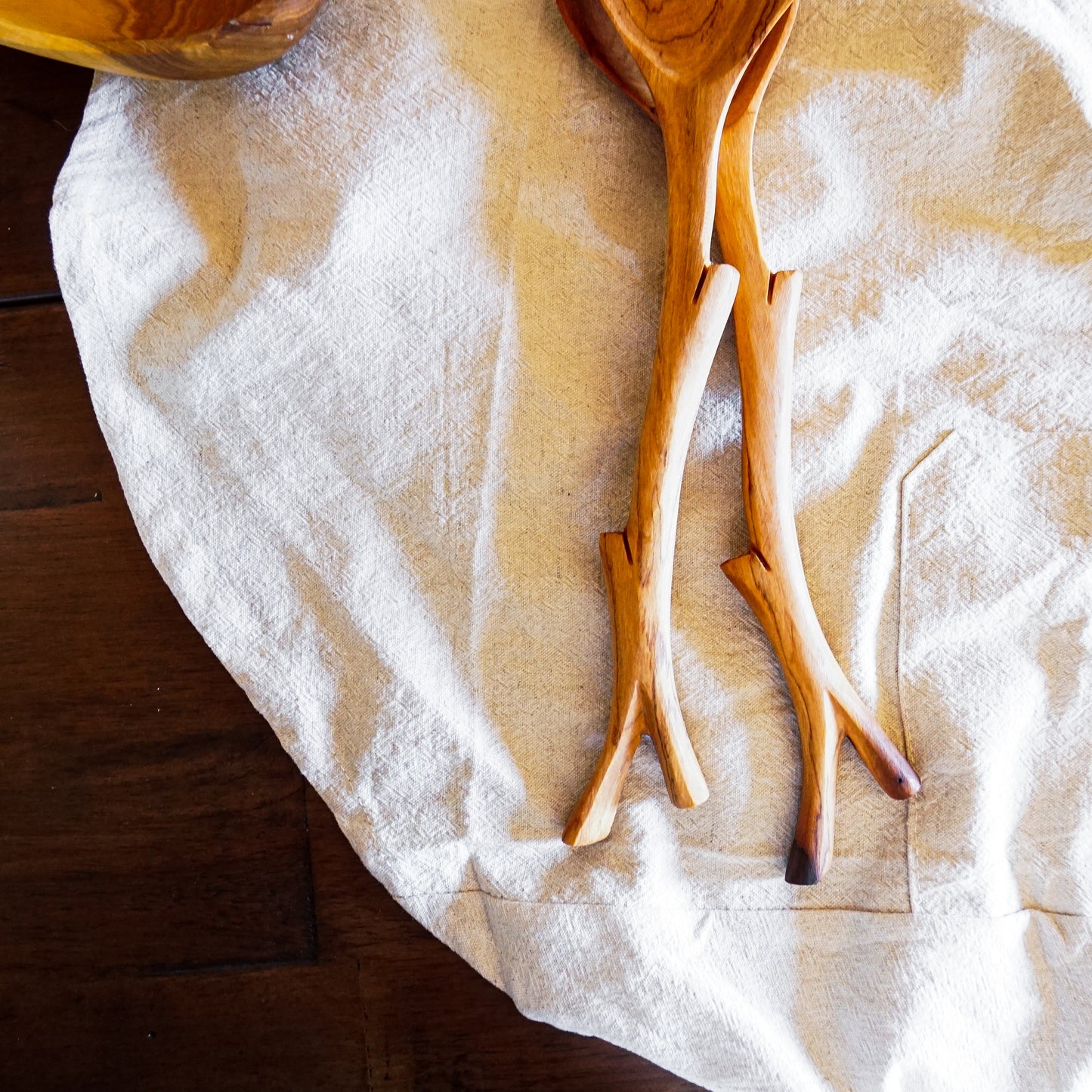 Branch Handle Wood Serving Utensils Set