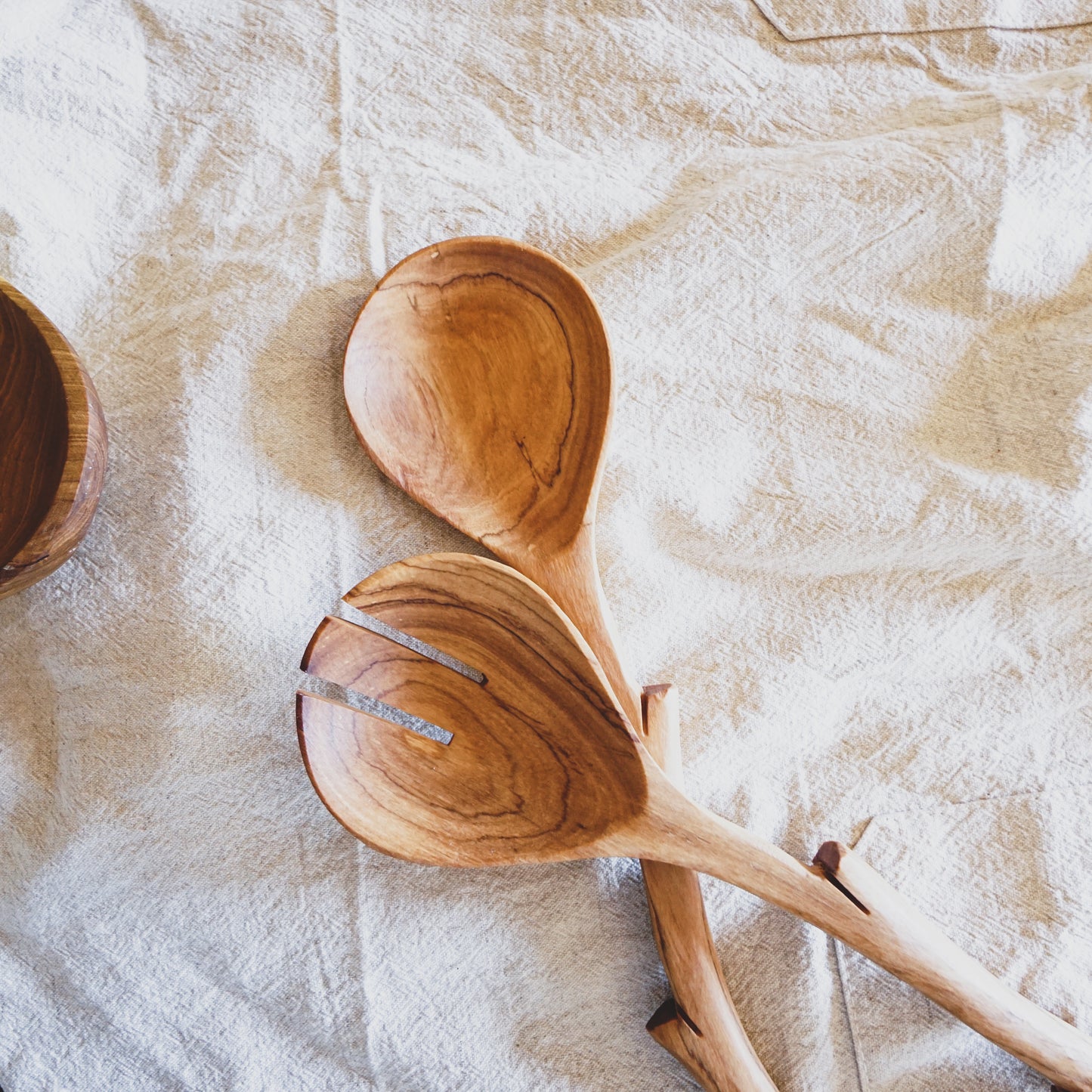 Branch Handle Wood Serving Utensils Set