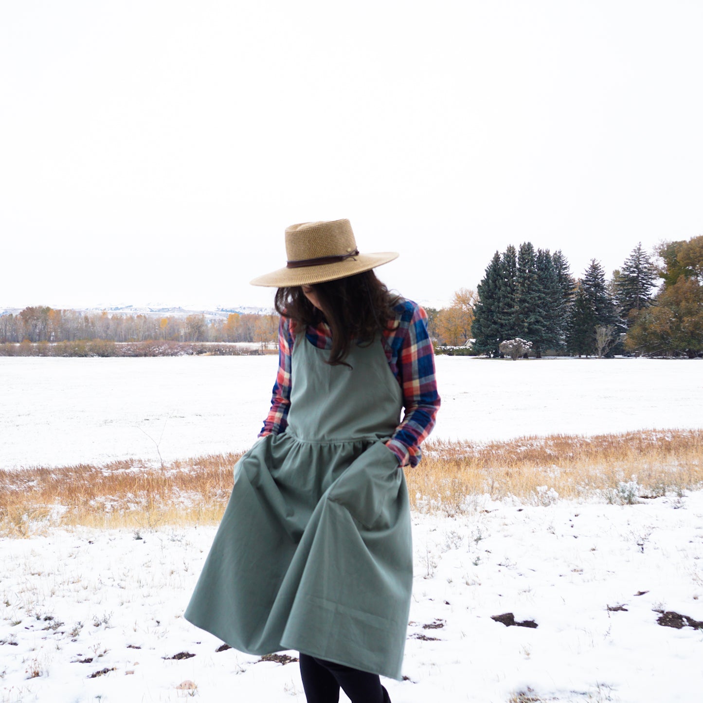 Chefkits Cross Back Cotton Apron - Long Dress