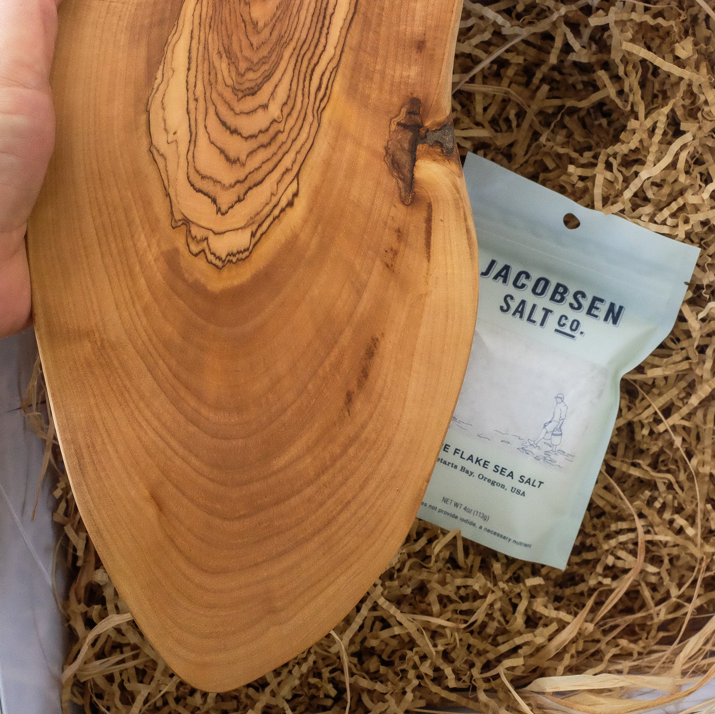 Salt Cellar + Wood Board Gift Set
