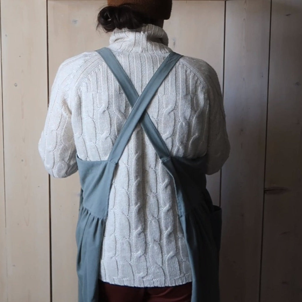 Chefkits Cross Back Cotton Apron - Long Dress