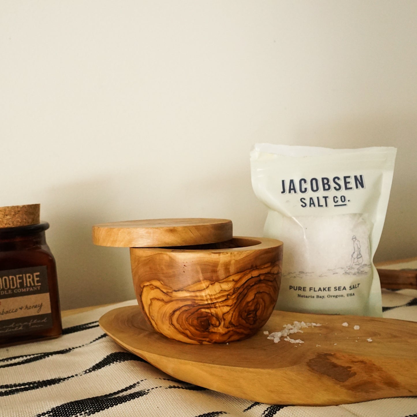 Tunisian Olive Wood Salt Cellar