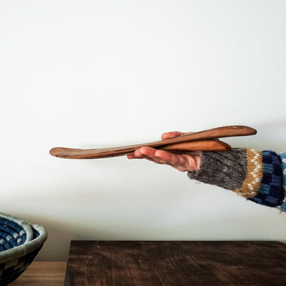 Flat Paddle Olive Wood Serving Utensils Set