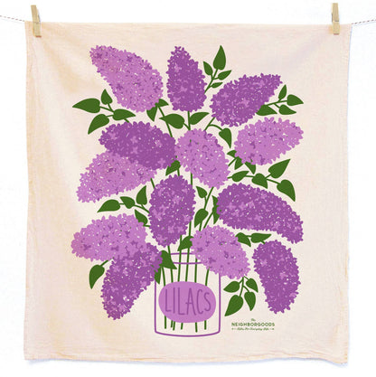 Lilac Kitchen Dish Towel + Sponge Set