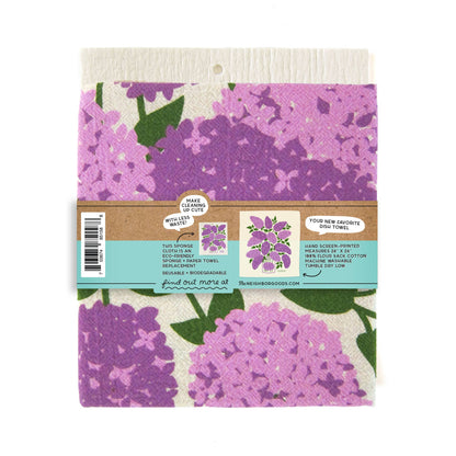 Lilac Kitchen Dish Towel + Sponge Set